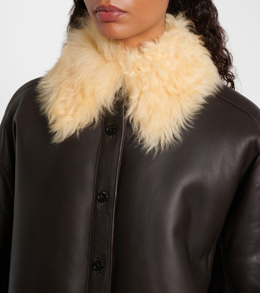 Chaqueta Lessora de piel con borrego - Acne Studios - Modalova