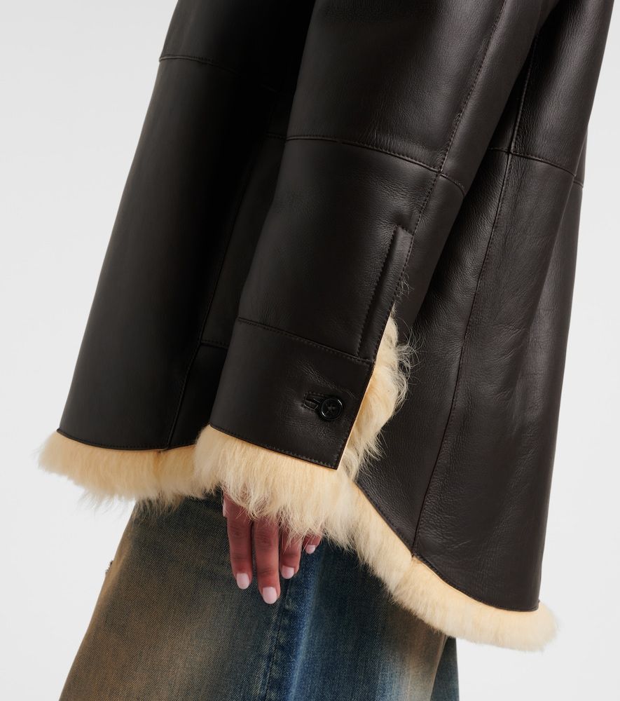 Chaqueta Lessora de piel con borrego - Acne Studios - Modalova