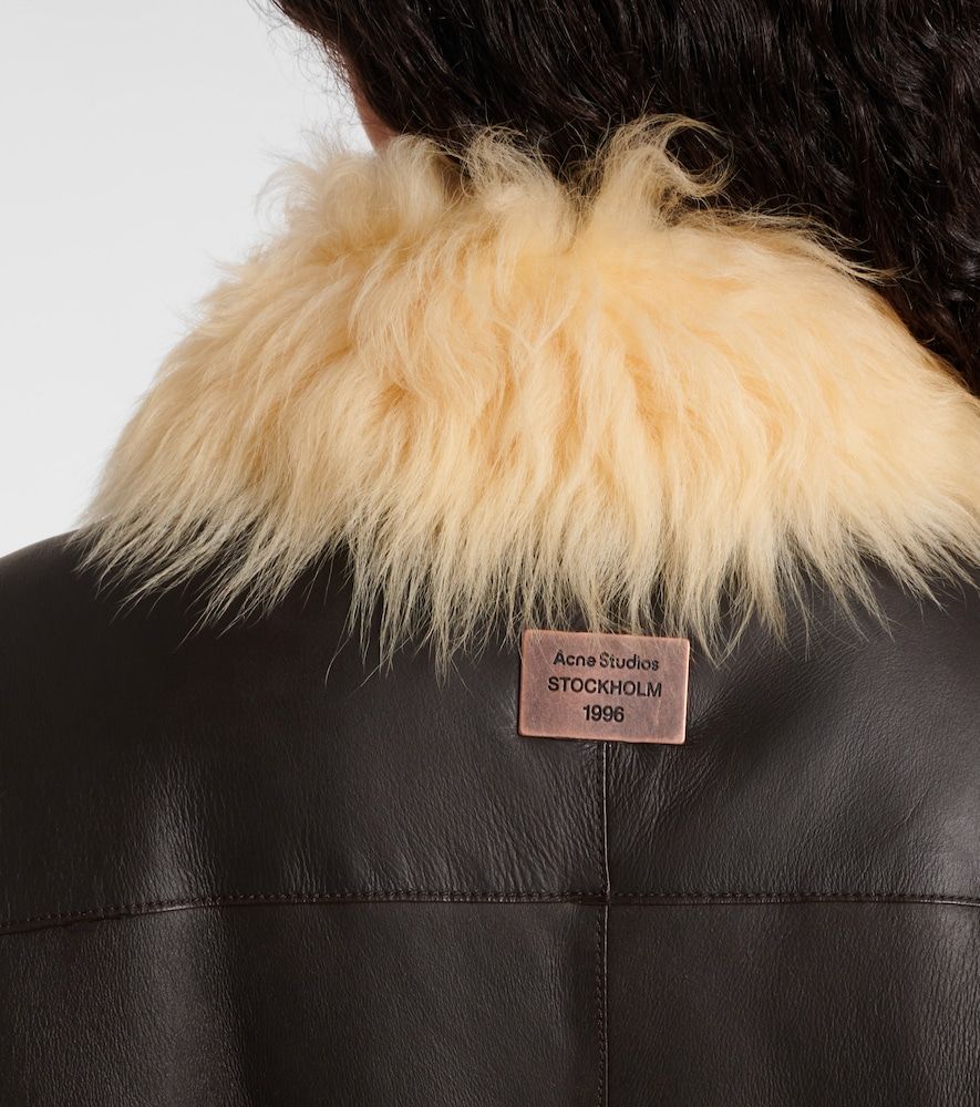 Chaqueta Lessora de piel con borrego - Acne Studios - Modalova