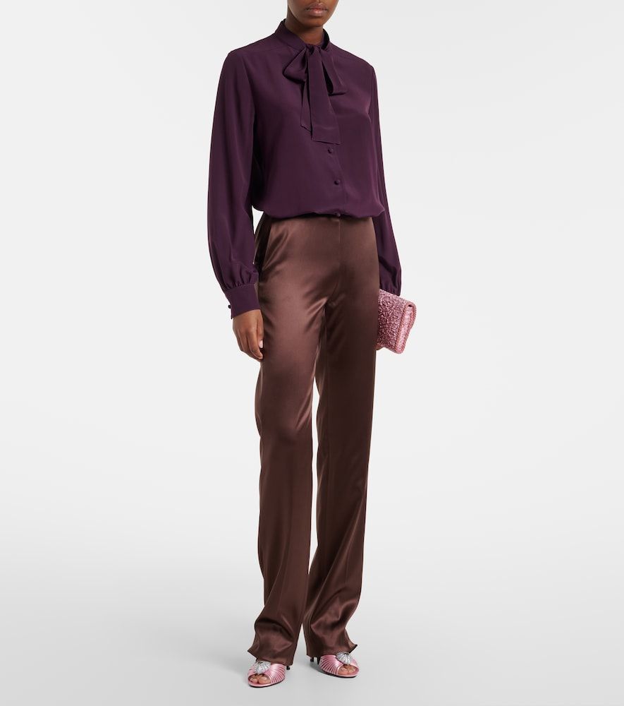 Tie-neck silk crepe de chine blouse - Valentino - Modalova