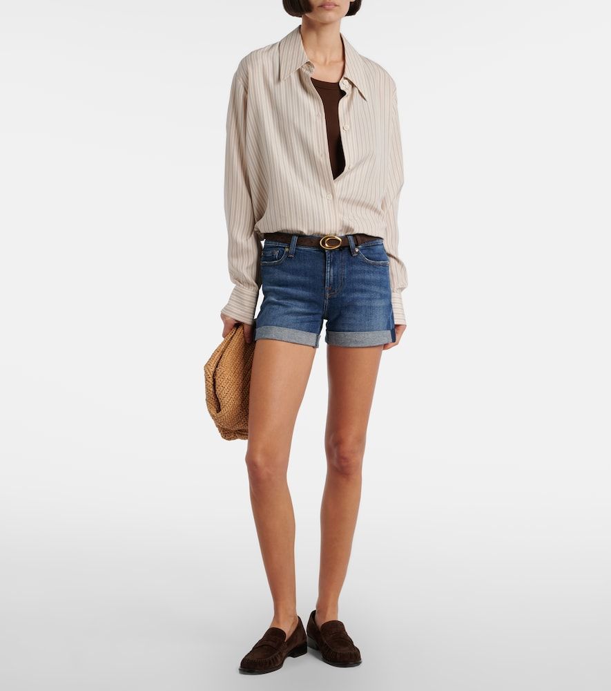 Shorts di jeans a vita media - 7 For All Mankind - Modalova