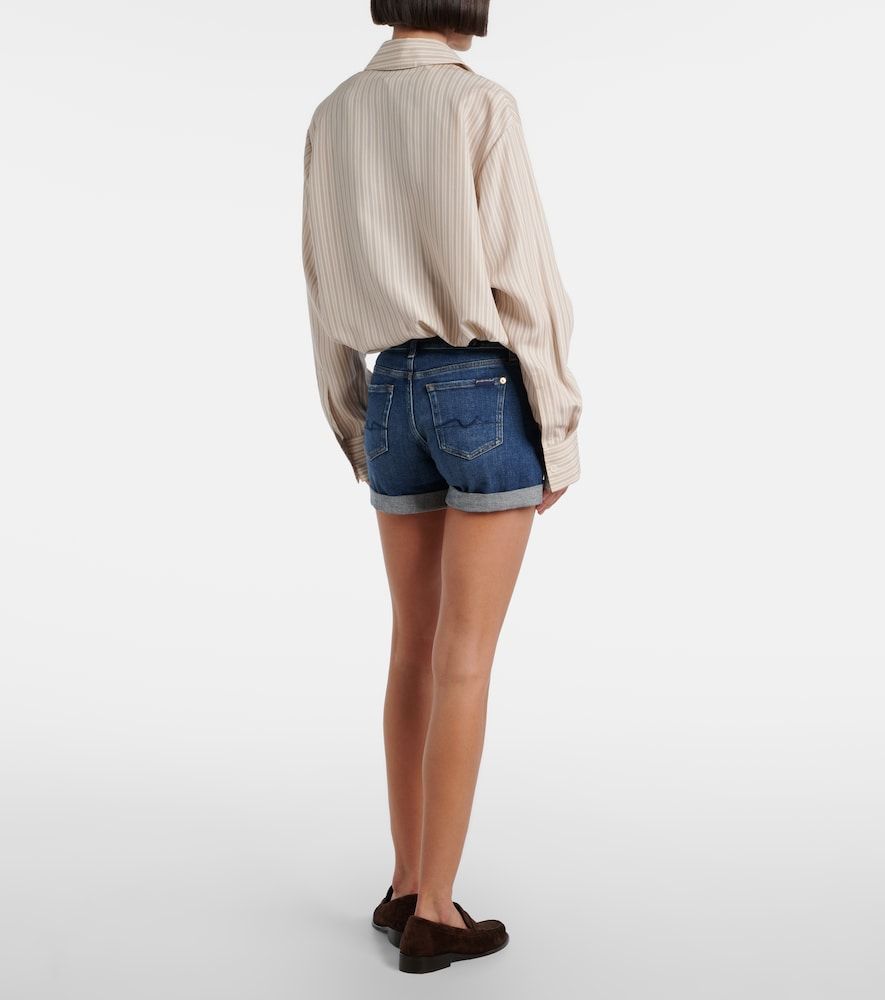 Shorts di jeans a vita media - 7 For All Mankind - Modalova