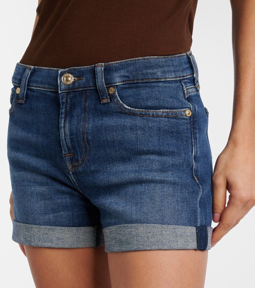 Shorts di jeans a vita media - 7 For All Mankind - Modalova