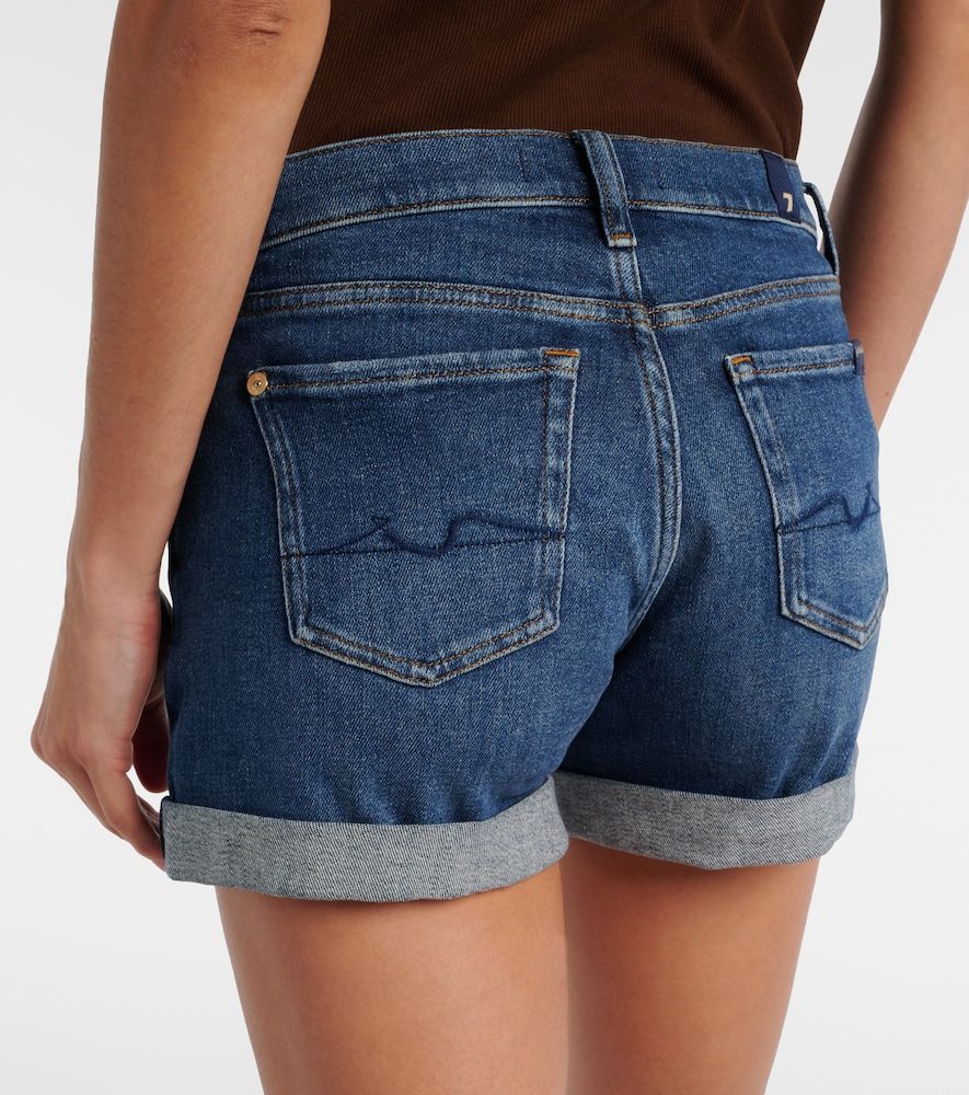 Shorts di jeans a vita media - 7 For All Mankind - Modalova