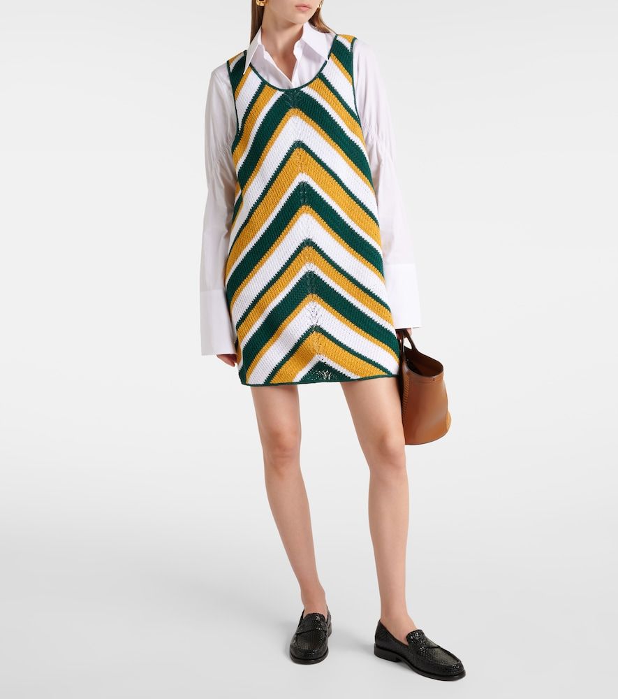 Vestido corto de algodón con chevron - Marni - Modalova