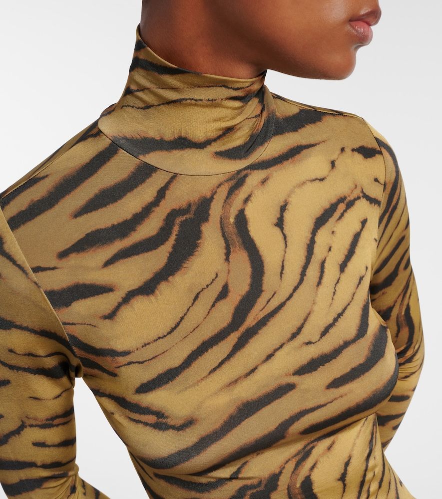 Top de cuello alto de jersey estampado - Ganni - Modalova
