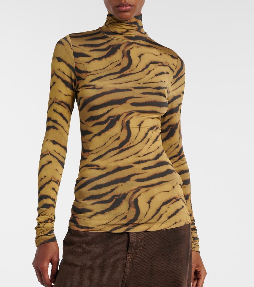 Top de cuello alto de jersey estampado - Ganni - Modalova