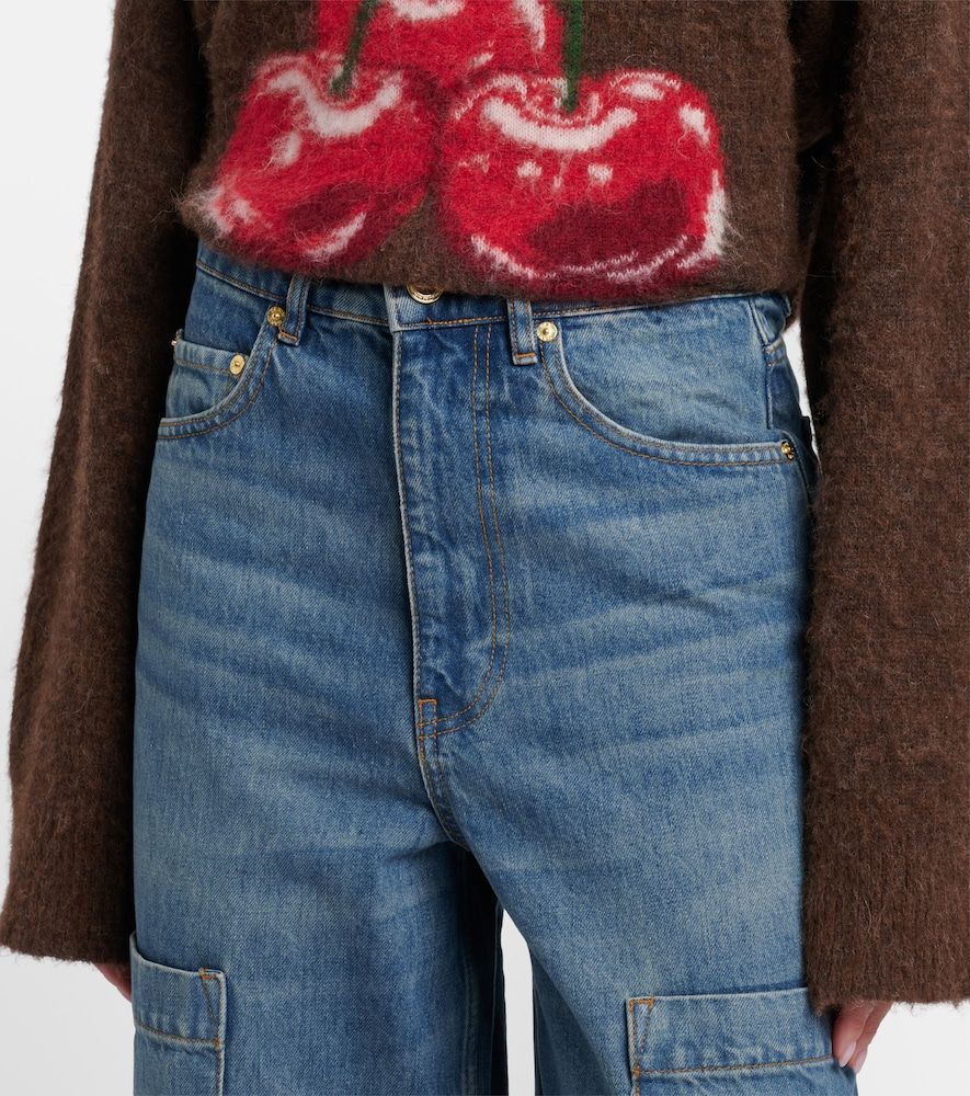 Ganni Jeans cargo a vita media - Ganni - Modalova