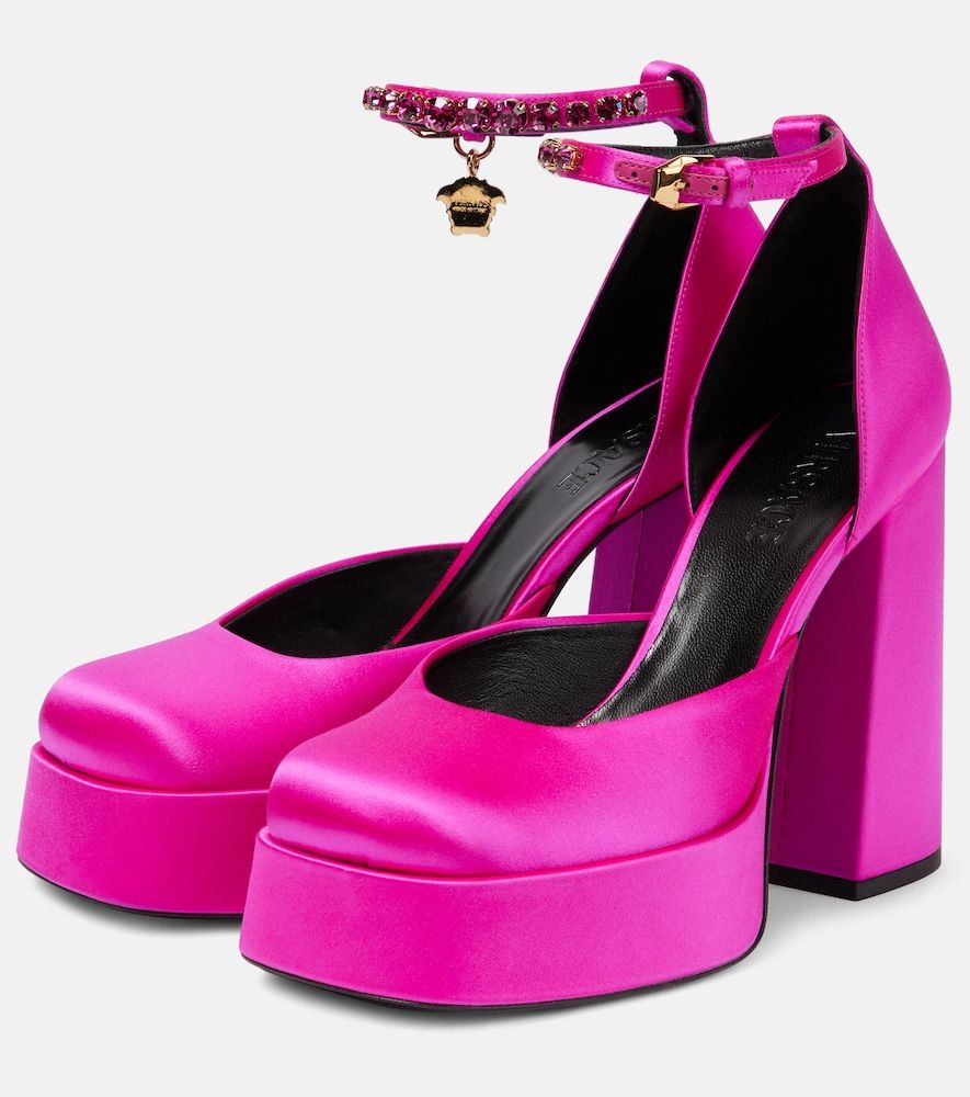 Pumps con plateau Medusa Aevitas in raso - Versace - Modalova