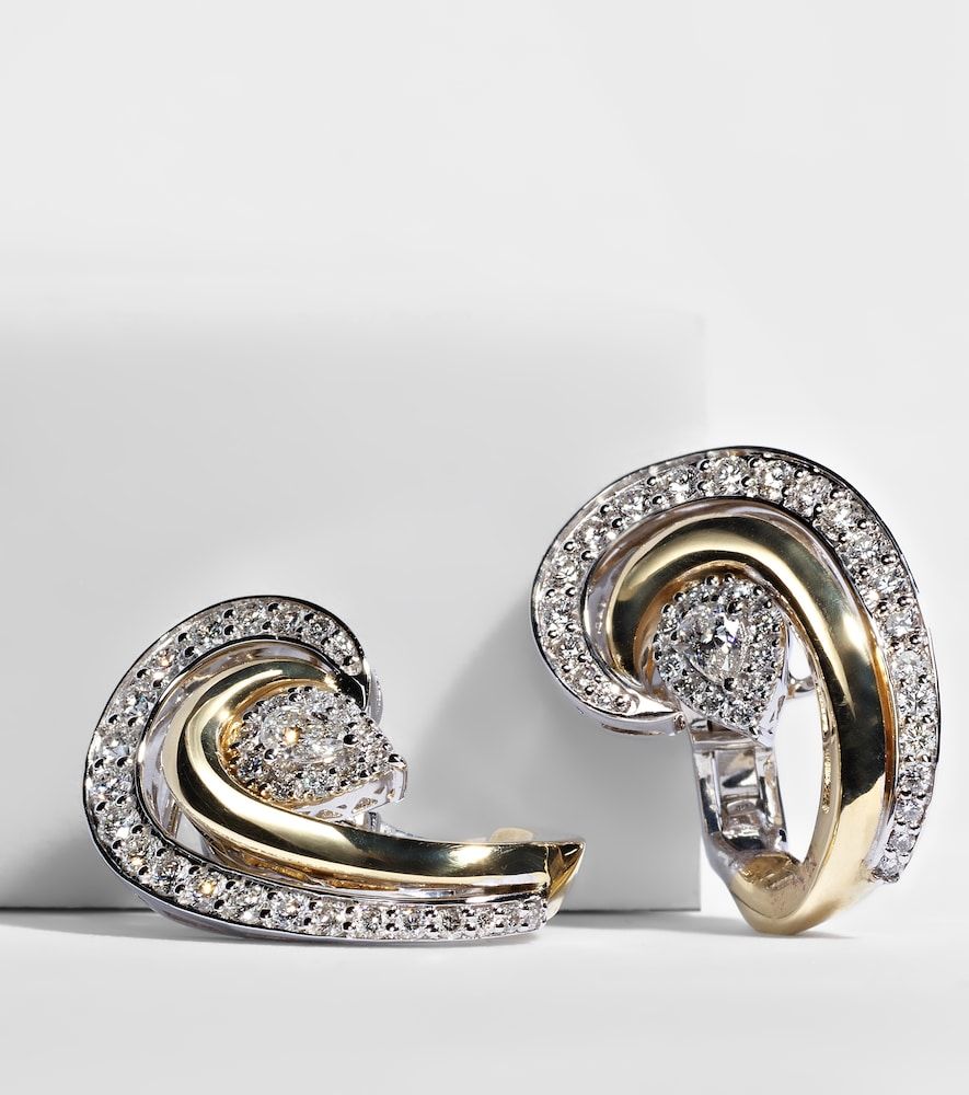 Orecchini Golden Strada in e bianco 18k con diamanti - Yeprem - Modalova