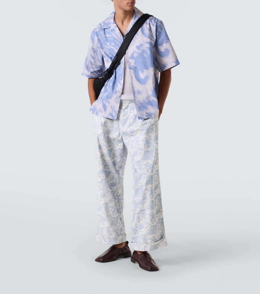 Pantalones anchos en mezcla de algodón estampados - Commas - Modalova
