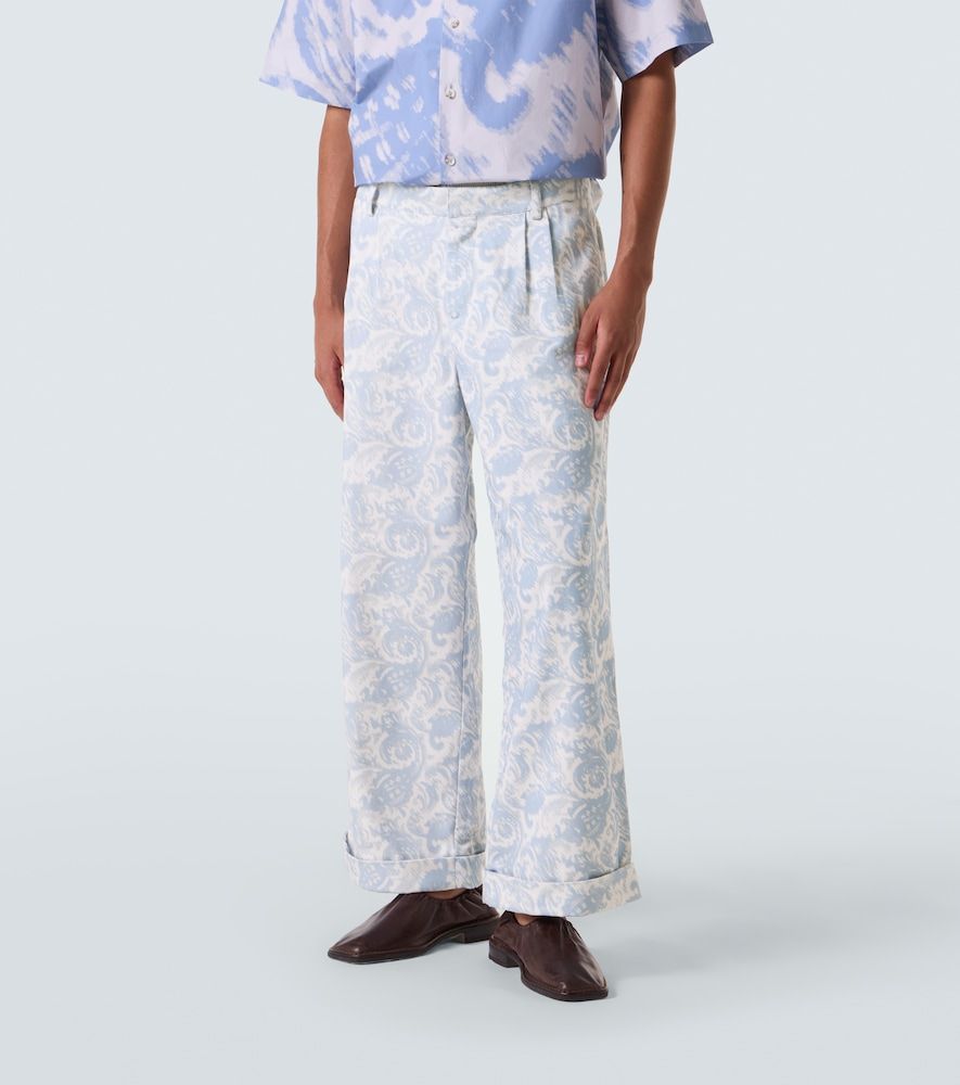 Pantalones anchos en mezcla de algodón estampados - Commas - Modalova