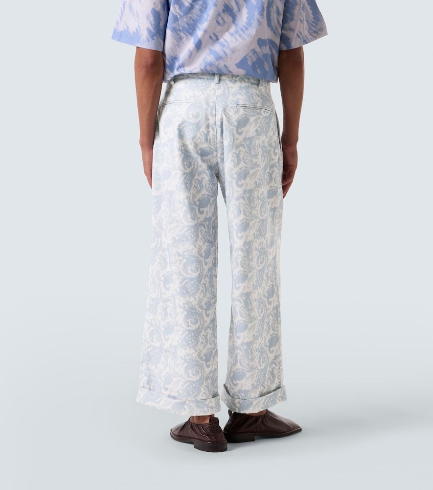 Pantalones anchos en mezcla de algodón estampados - Commas - Modalova