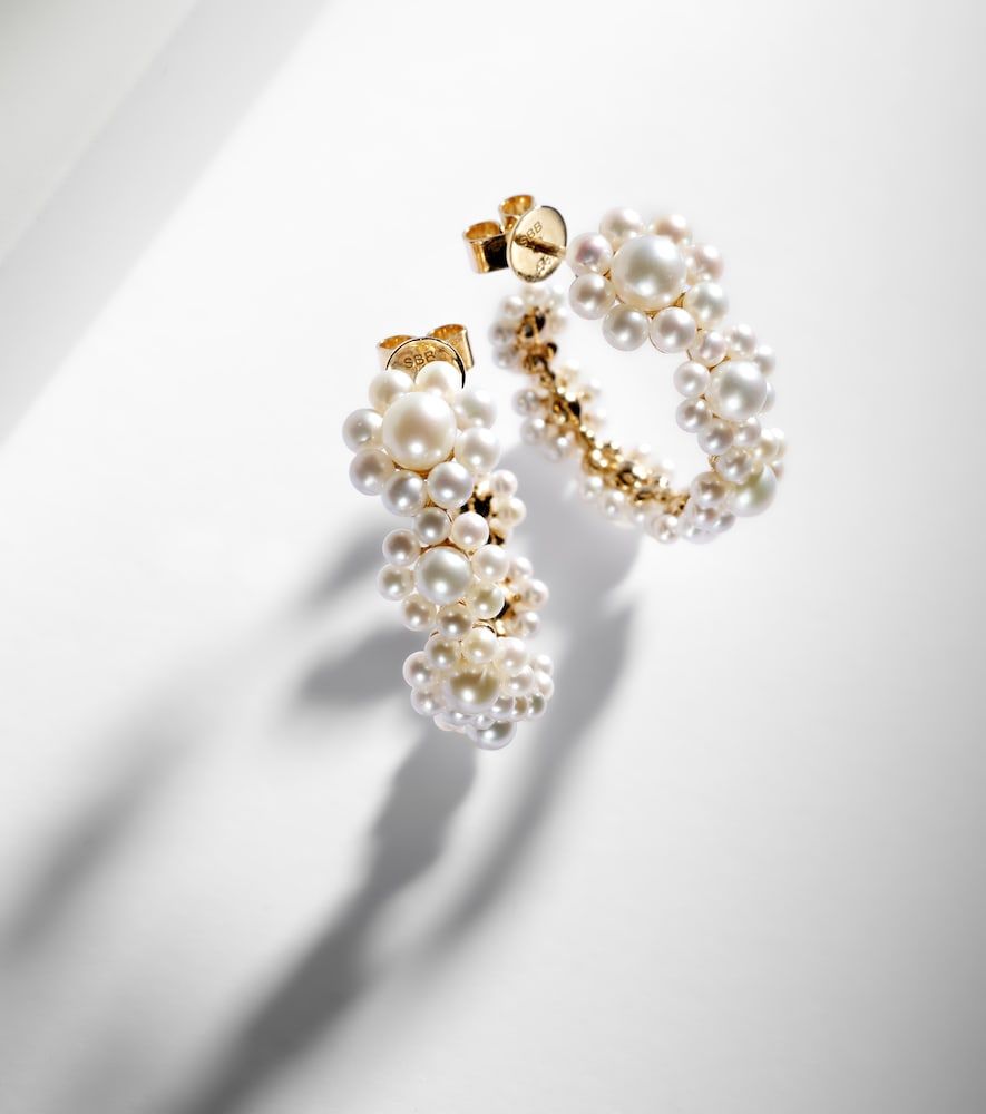 Pendientes Jardin Boucle de oro de 14 ct con perlas de agua dulce - Sophie Bille Brahe - Modalova