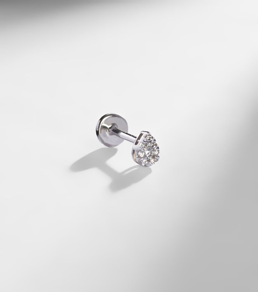 Persée Orecchino singolo Piercing in oro bianco 18kt con diamanti - Persee - Modalova