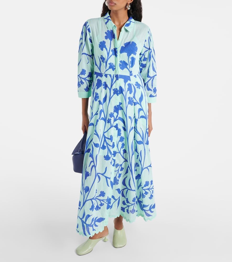 Vestido largo de algodón estampado - Juliet Dunn - Modalova