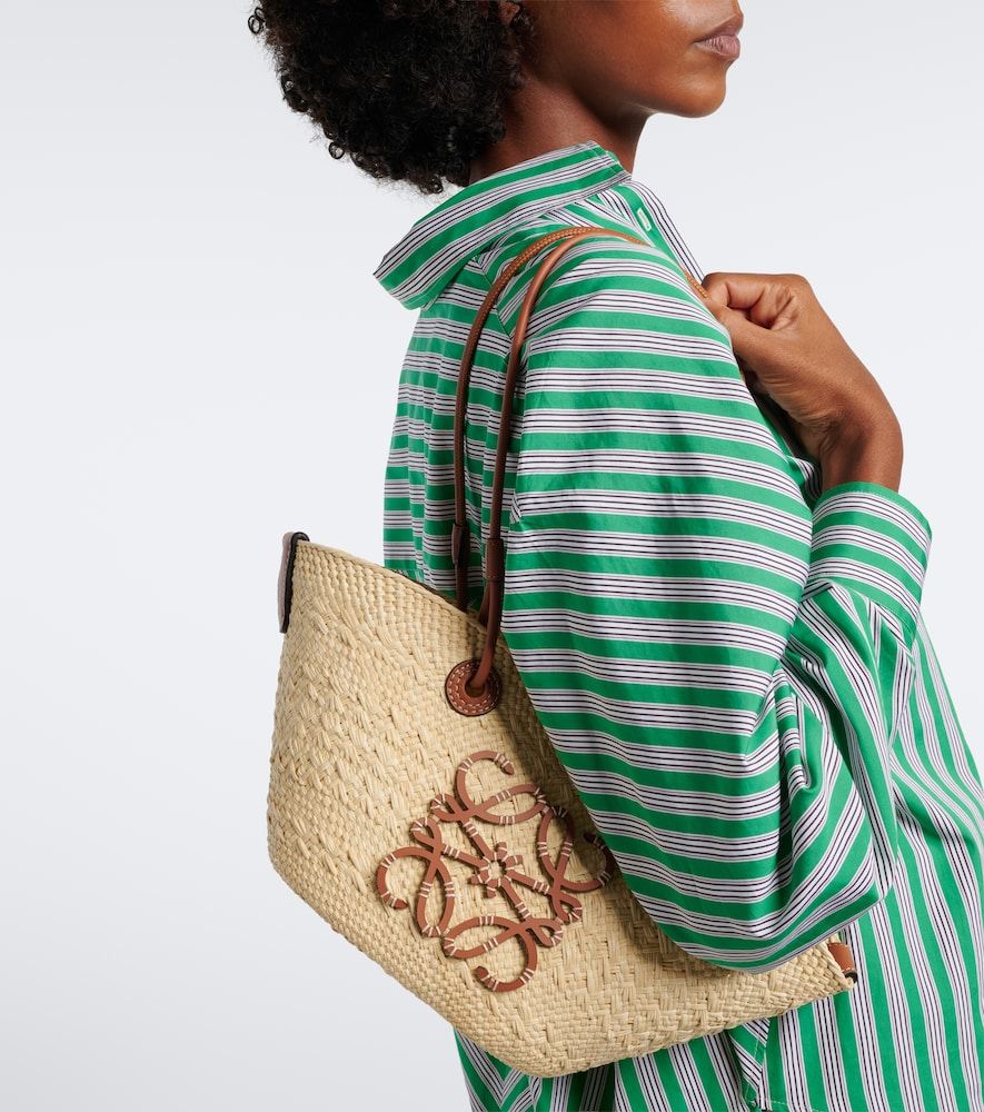 Bolso cesta Small con piel y anagrama - Loewe - Modalova
