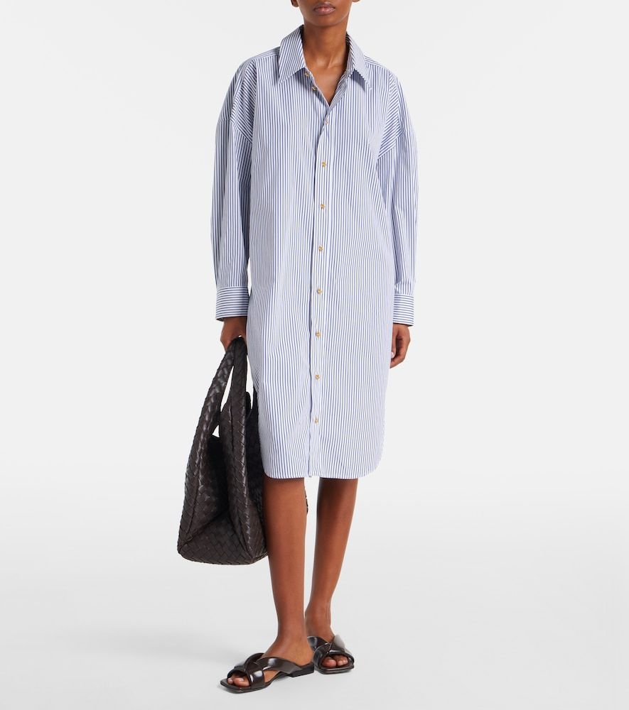 Striped cotton poplin shirt - Bottega Veneta - Modalova
