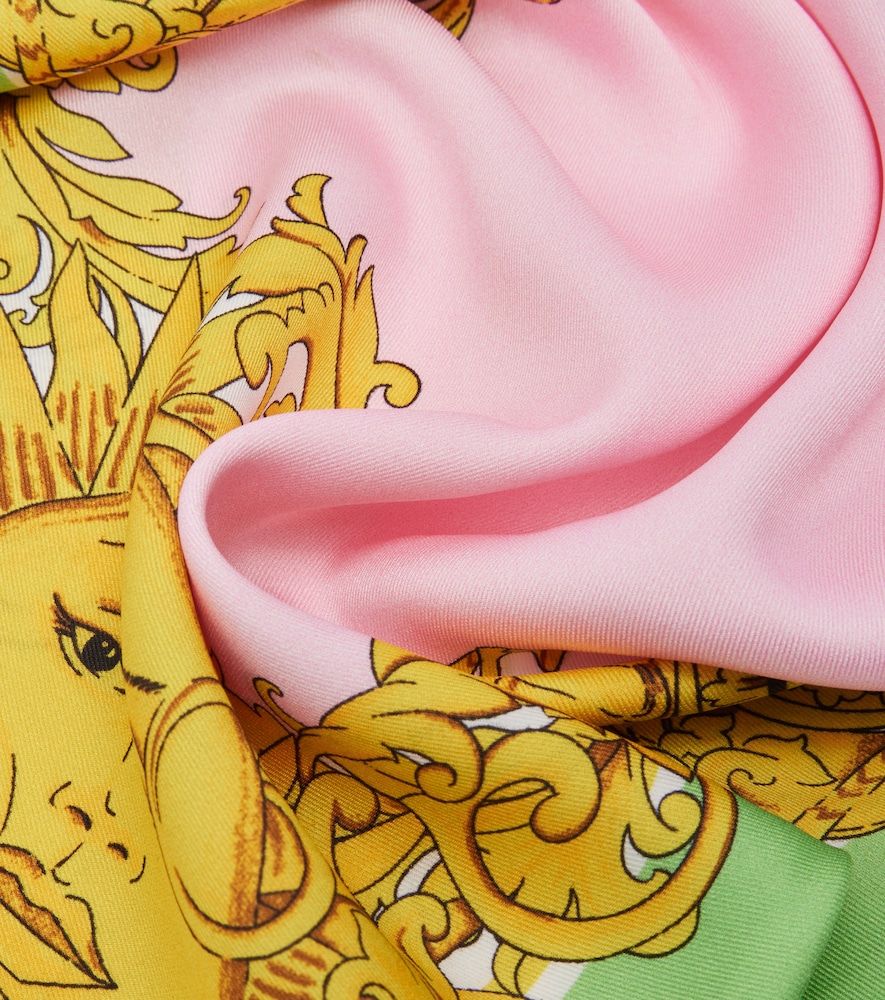 Foulard in twill di seta con stampa - Versace - Modalova