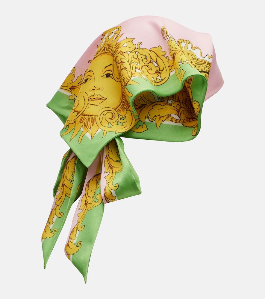 Foulard in twill di seta con stampa - Versace - Modalova