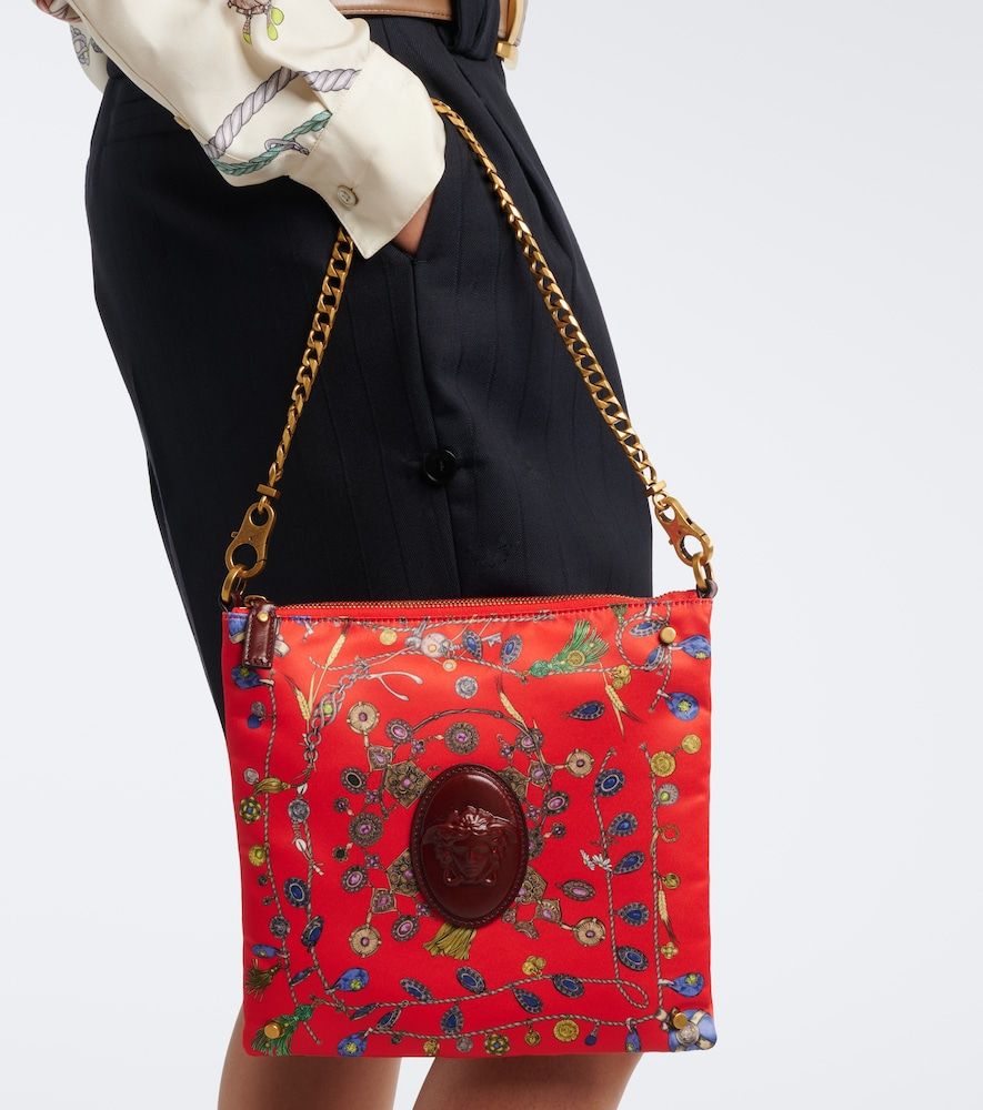 Borsa a spalla Medusa in duchesse con stampa - Versace - Modalova