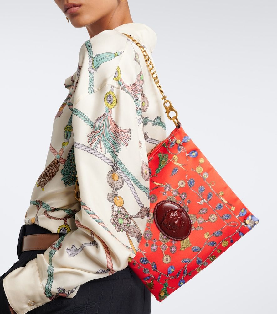 Borsa a spalla Medusa in duchesse con stampa - Versace - Modalova