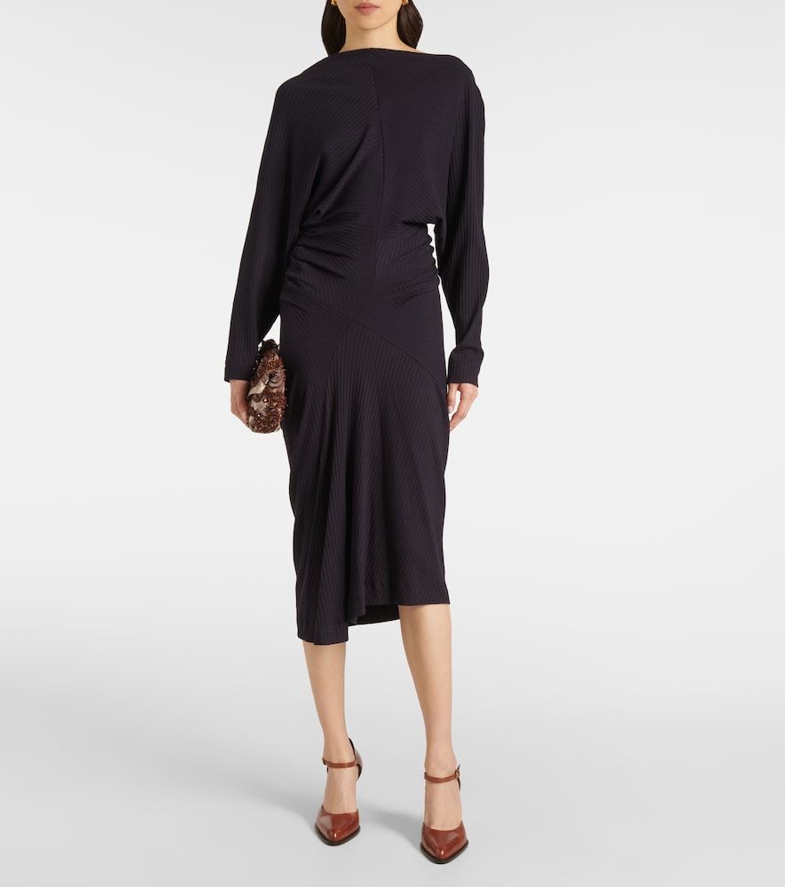 Vestido midi de jersey drapeado - Dries Van Noten - Modalova