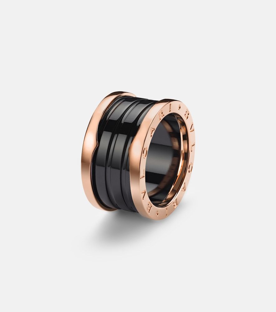 Anillo B.zero1 de oro rosa de 18 ct y cerámica - Bvlgari - Modalova