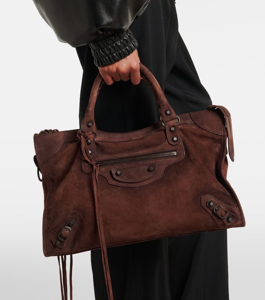 Le City Medium suede top-handle bag - Balenciaga - Modalova