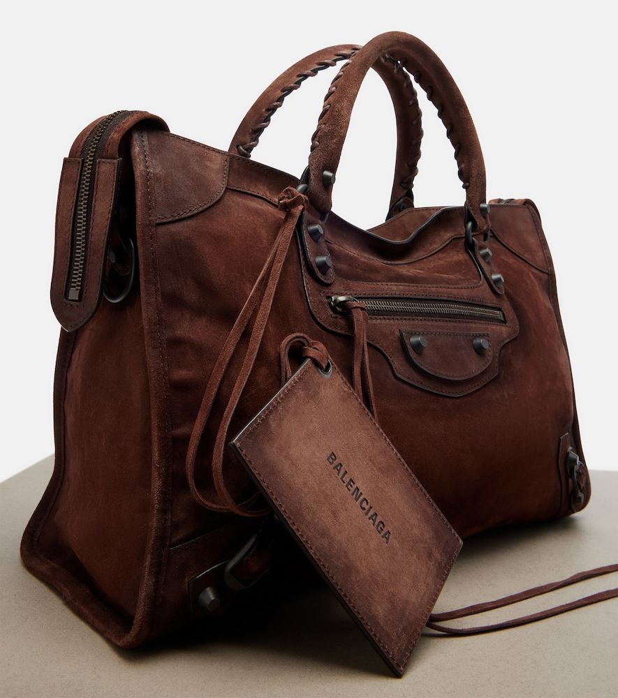 Le City Medium suede top-handle bag - Balenciaga - Modalova