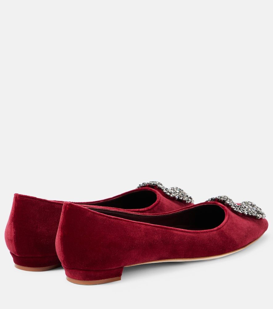 Ballerinas Hangisi aus Samt mit Kristallen - Manolo Blahnik - Modalova