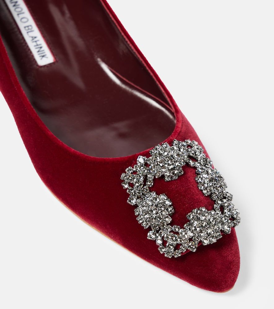 Ballerinas Hangisi aus Samt mit Kristallen - Manolo Blahnik - Modalova