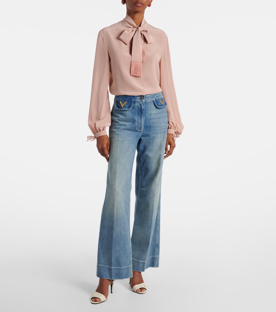 Mid-Rise Wide-Leg Jeans VGold - Valentino - Modalova