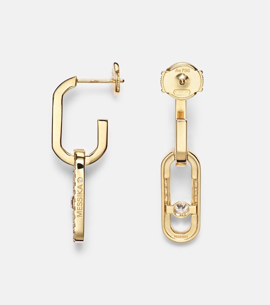 Pendientes Move Link de oro de 18 ct con diamantes - Messika - Modalova