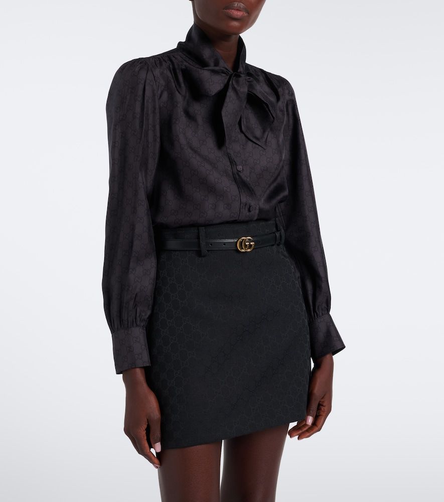 Gucci GG tie-neck silk twill blouse - Gucci - Modalova