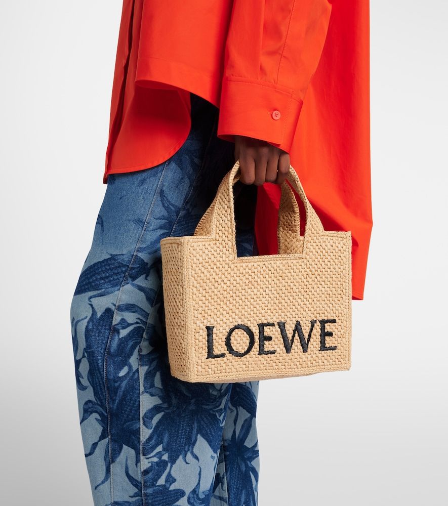 Bolso Paula's Ibiza Small de rafia con logo - Loewe - Modalova