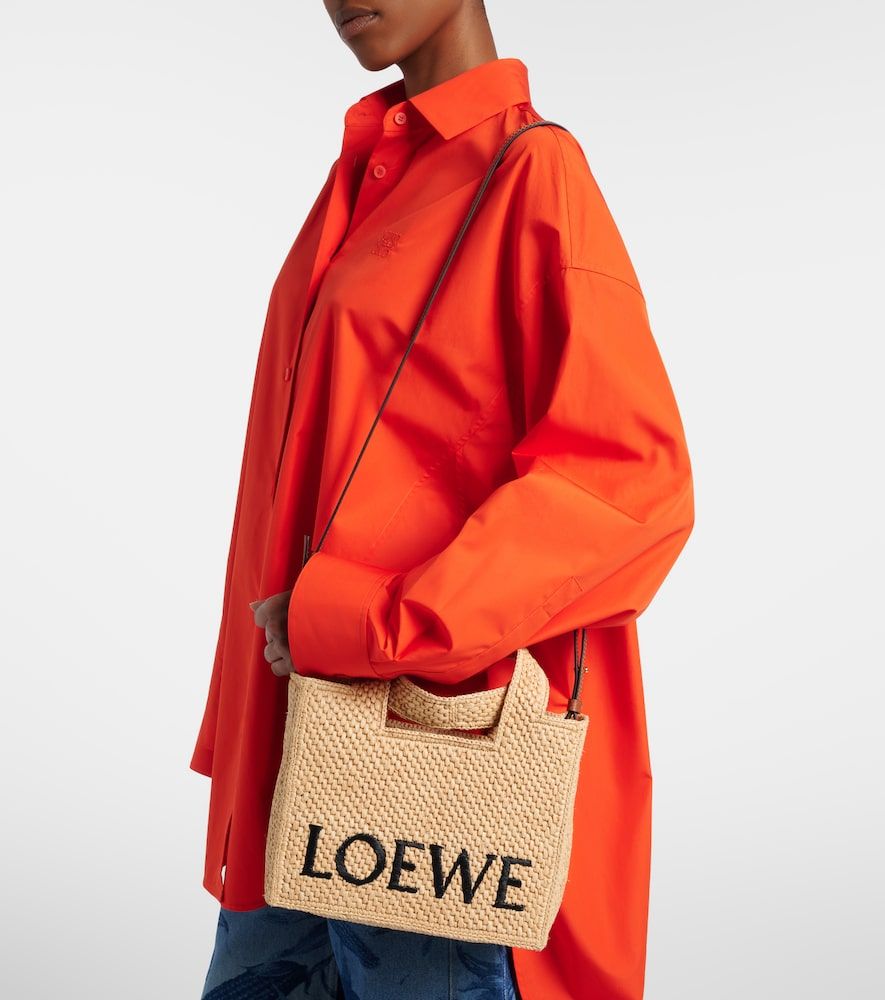 Bolso Paula's Ibiza Small de rafia con logo - Loewe - Modalova