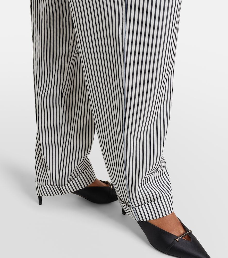 Pantalones rectos de seda a rayas - Tom Ford - Modalova