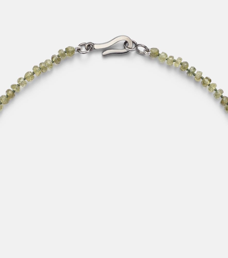 Collar de oro blanco de 9 ct y plata de ley con granates y diamantes - Ileana Makri - Modalova
