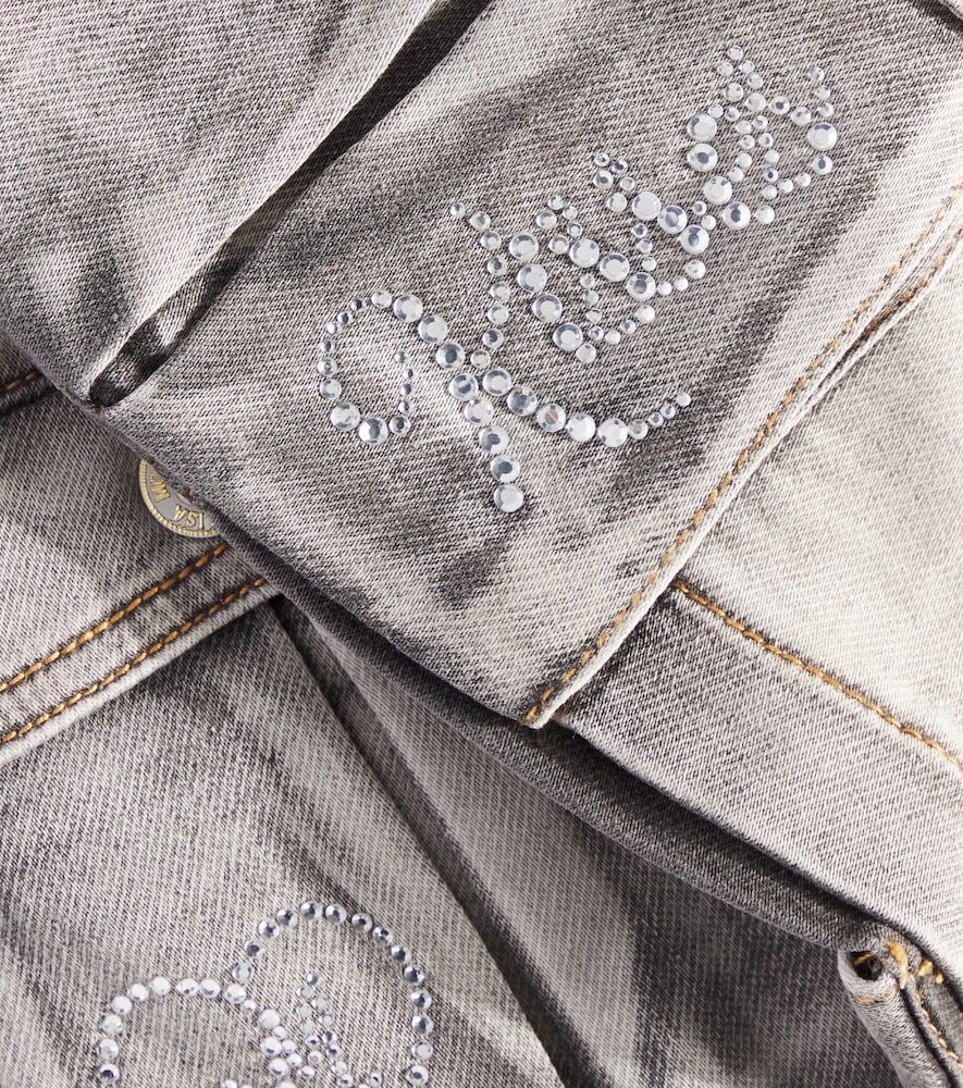 Falda cargo Mini Gonna de denim adornada - Monnalisa - Modalova