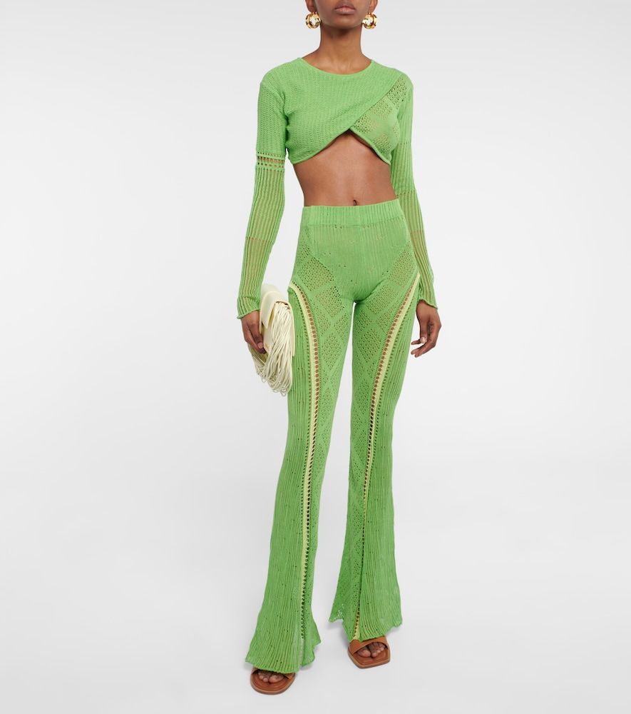 Disco high-rise flared cotton pants - Roberta Einer - Modalova