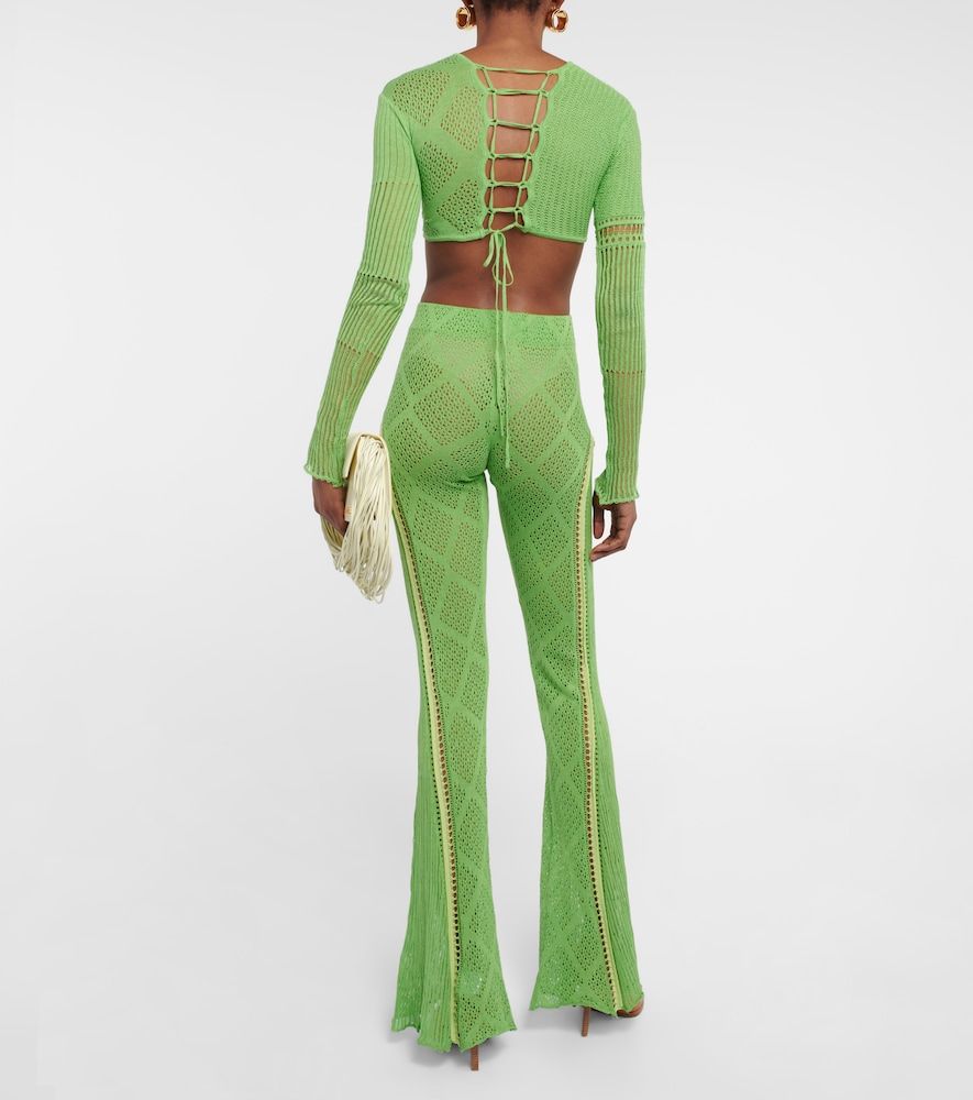 Disco high-rise flared cotton pants - Roberta Einer - Modalova