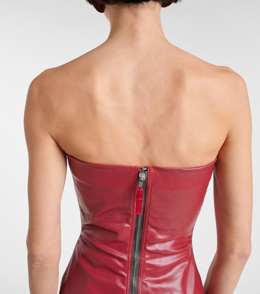 Top a corsetto di jeans spalmato - Rick Owens - Modalova