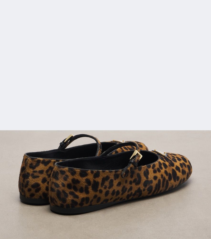 Leopard-print calf hair Mary Jane flats - Prada - Modalova
