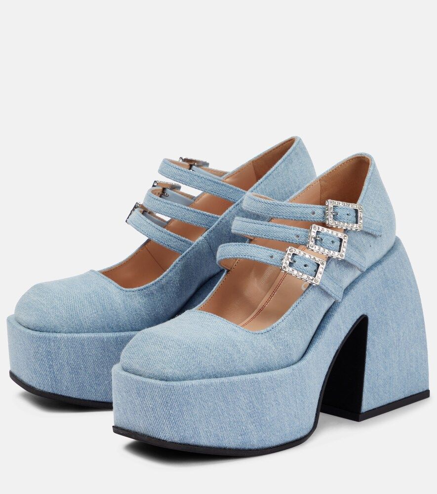 Pumps con plateau Bulla Marietta in denim - Nodaleto - Modalova