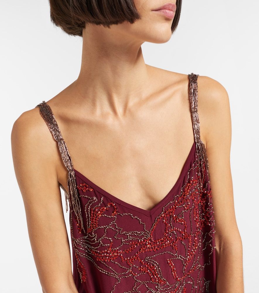 Abito sottoveste in seta con perline - Dries Van Noten - Modalova
