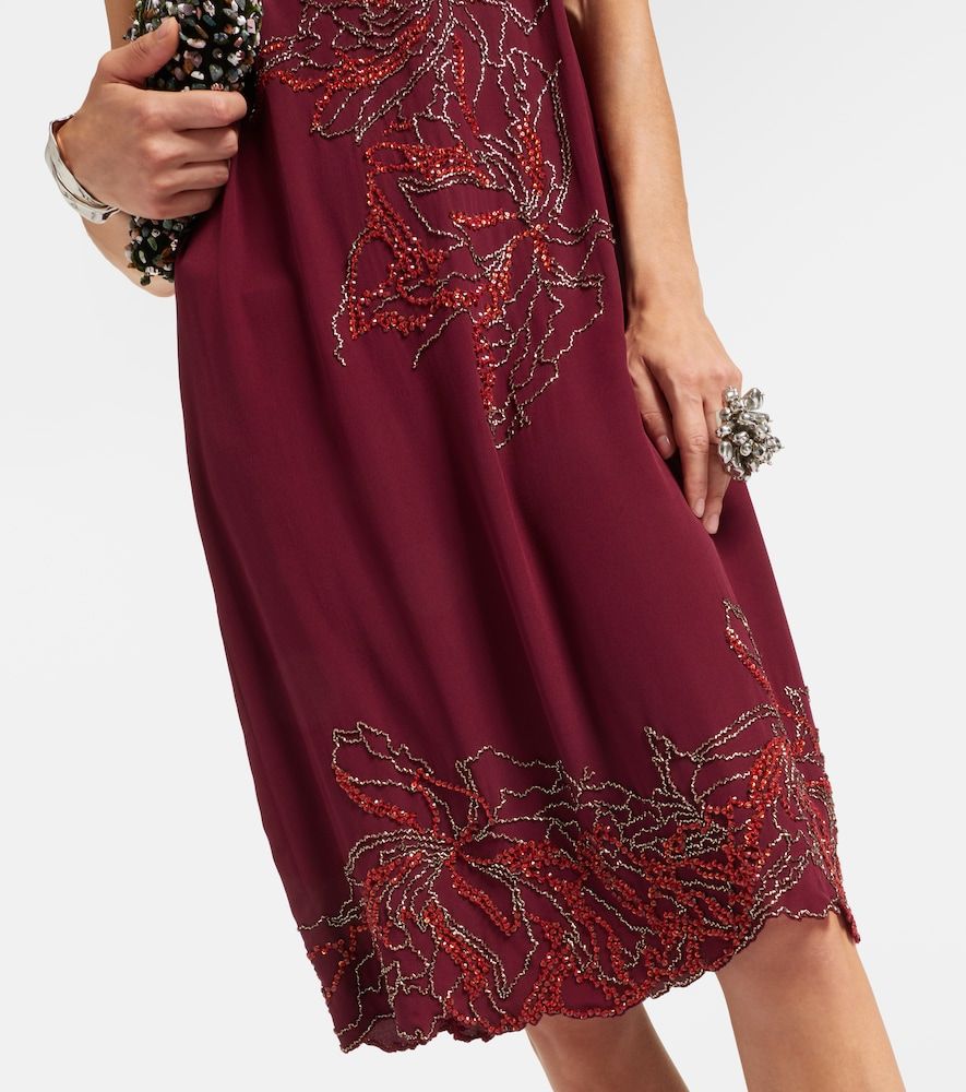 Abito sottoveste in seta con perline - Dries Van Noten - Modalova