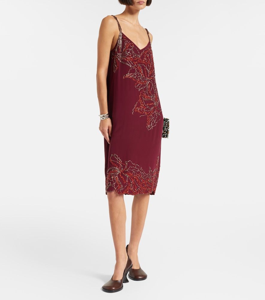 Abito sottoveste in seta con perline - Dries Van Noten - Modalova