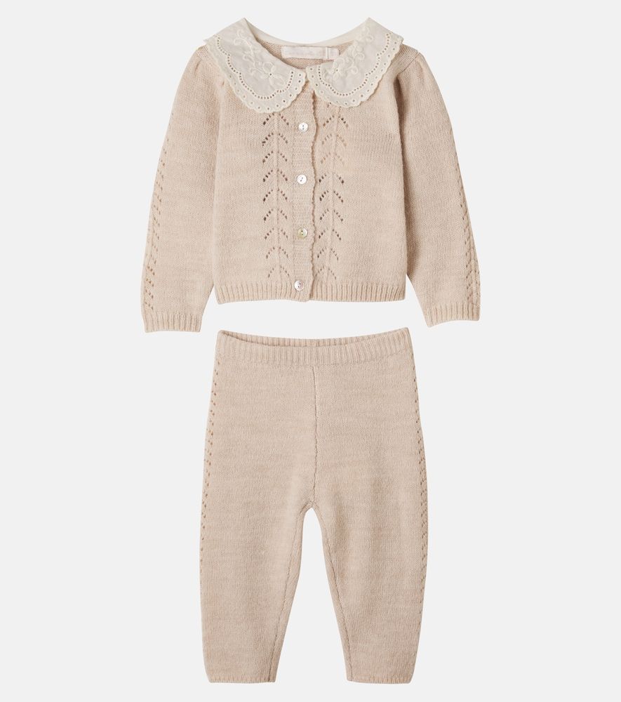 Bebé - set Selene de cárdigan y pantalones bordado - C'era Una Volta - Modalova