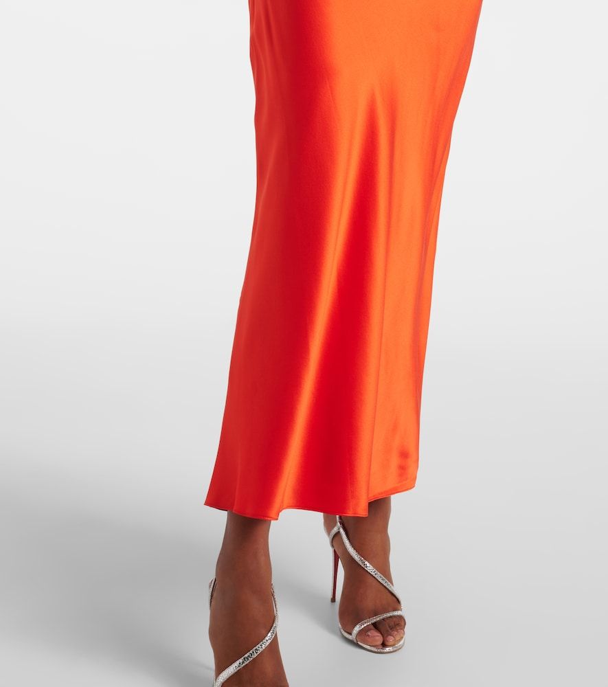 Abito midi in satin di seta monospalla - The Sei - Modalova